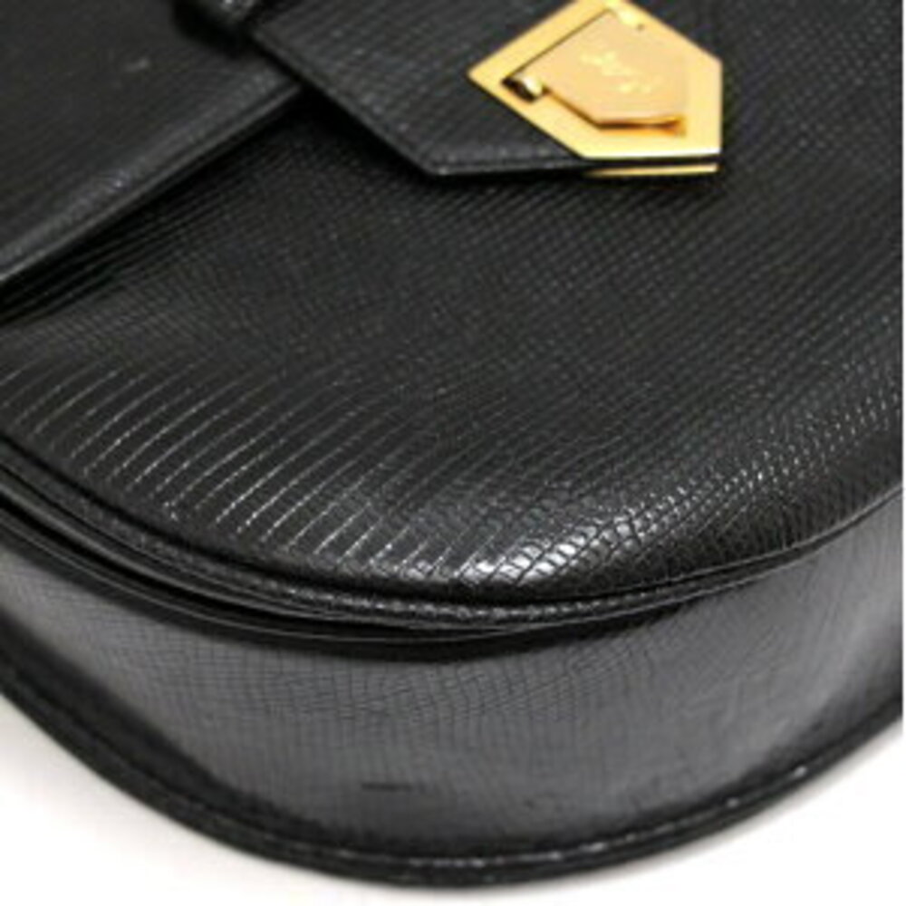SAINT LAURENT Yves Shoulder Bag Black Lizard Embossed - Picture 4 of 6